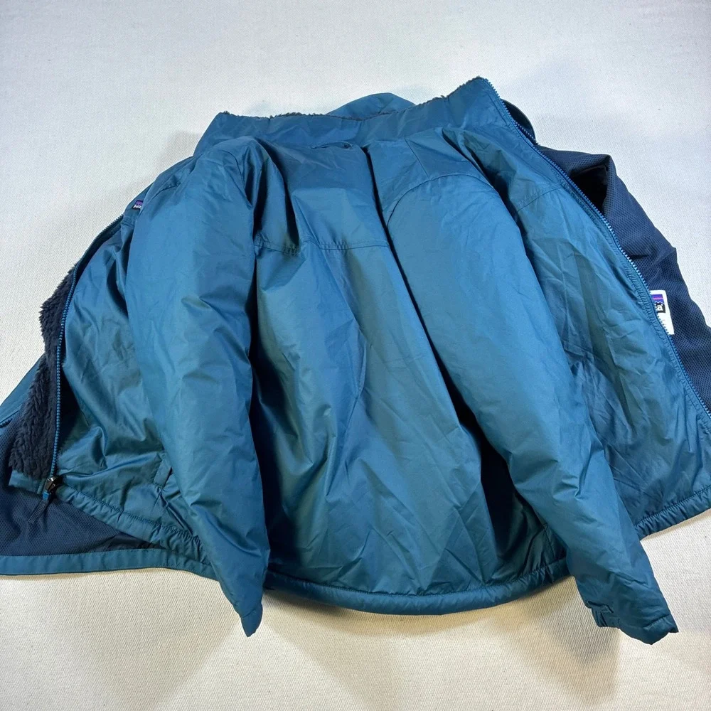 Patagonia Kids H2No Insulated Fleece Lined Waterproof Parka Jacket Blue Large 12
